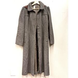 1980s JCPenney Grey Wool Hooded Coat